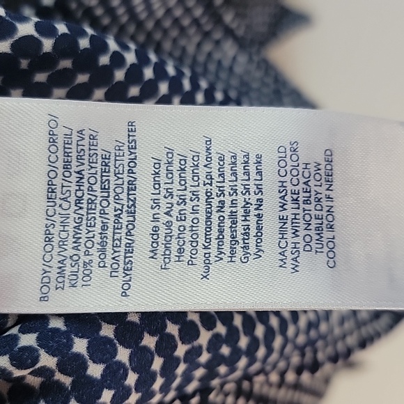 Chaps Navy Blue & White Button Up Blouse - Picture 3 of 3